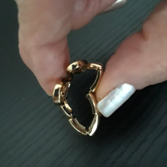 Gold Fancy Cursive Letter N Initial Ring - Picture 5 of 8
